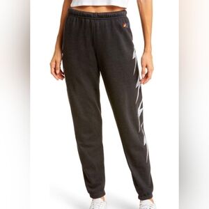 Aviator Nation 4 Bolt Sweatpants Charcoal & White Size Large